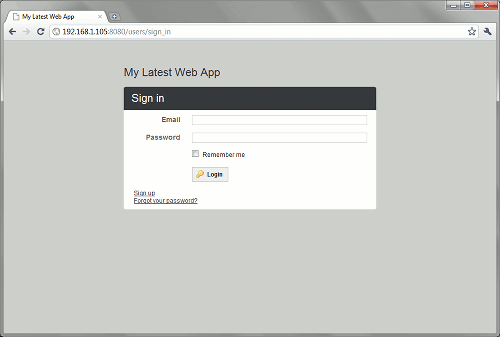 login page