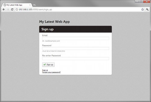 sign up page